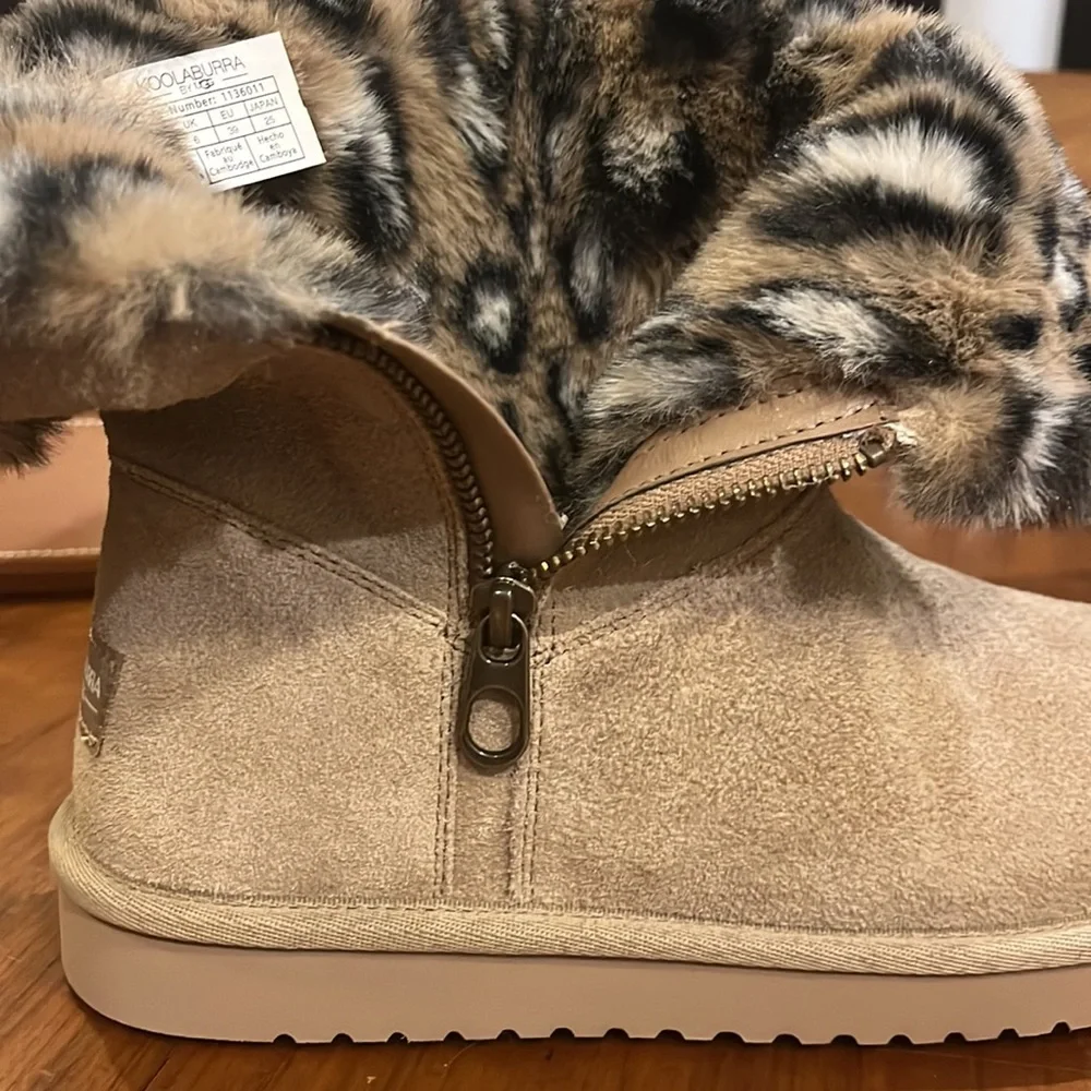 Koolaburra by Ugg Aribel Short Leopard Boots zip Women’s Size 10